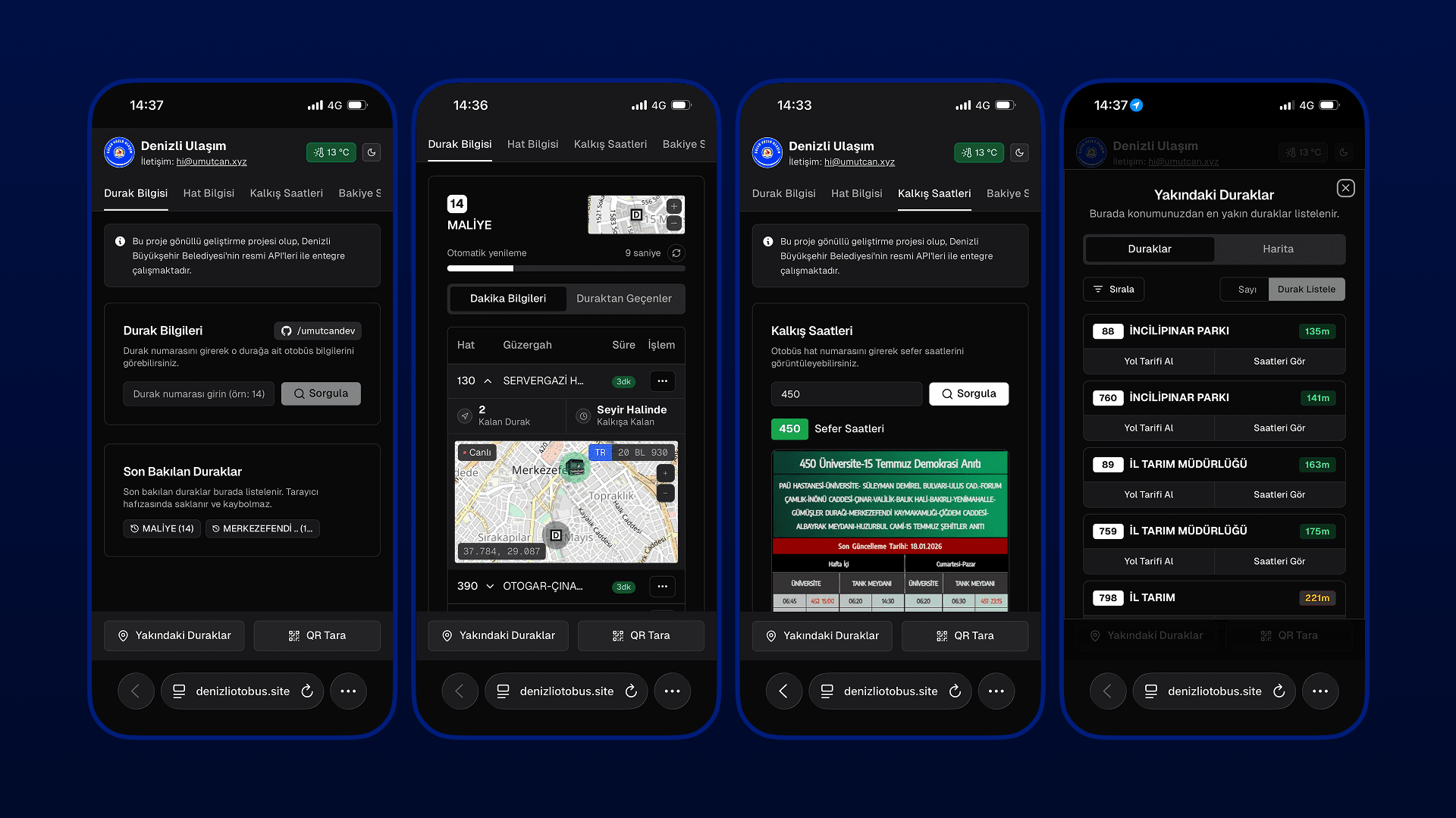 Denizli Bus Stop Application preview